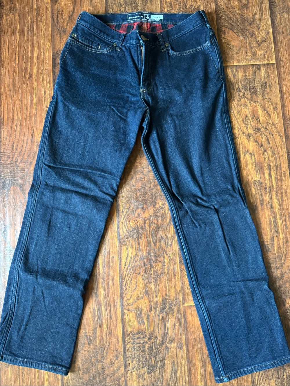 Carhartt Women’s Flannel Lined Work Jeans 10 Short Like New